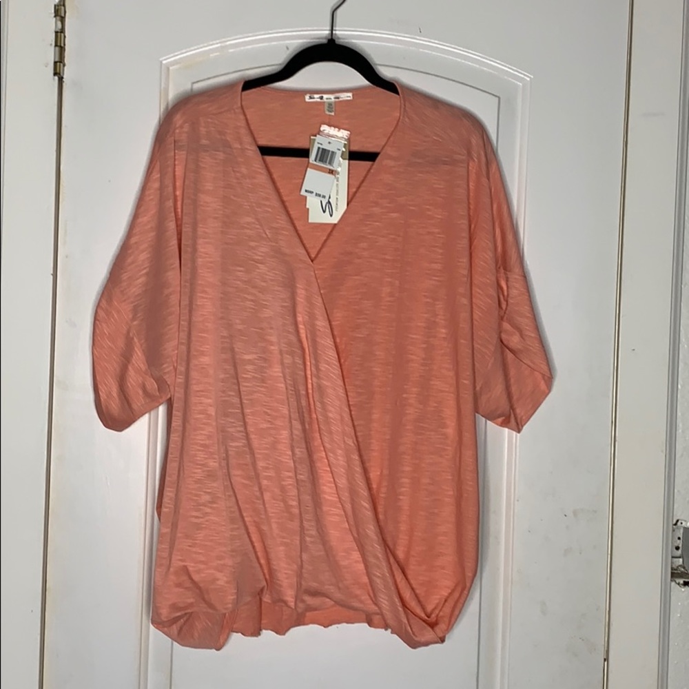 v-neck faux crossover   top